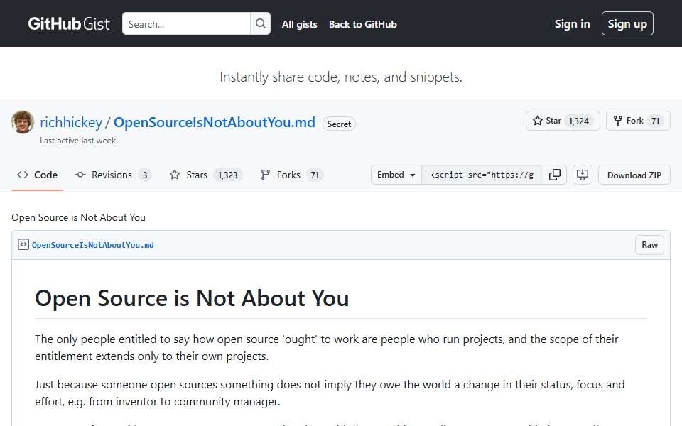 Screenshot of gist.github.com captured 2026-07-20