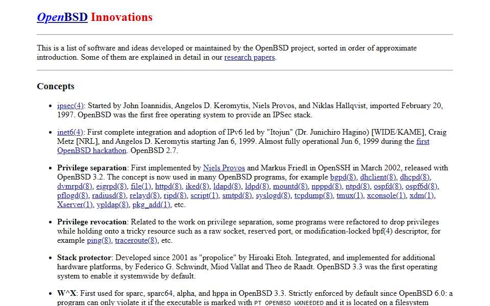 Screenshot of www.openbsd.org captured 2026-07-20