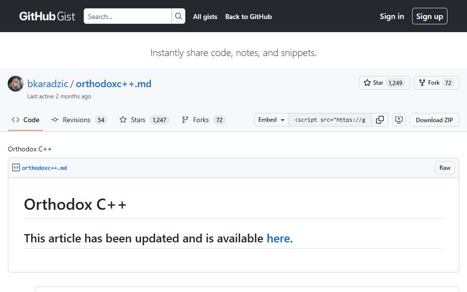 Screenshot of gist.github.com captured 2026-07-20