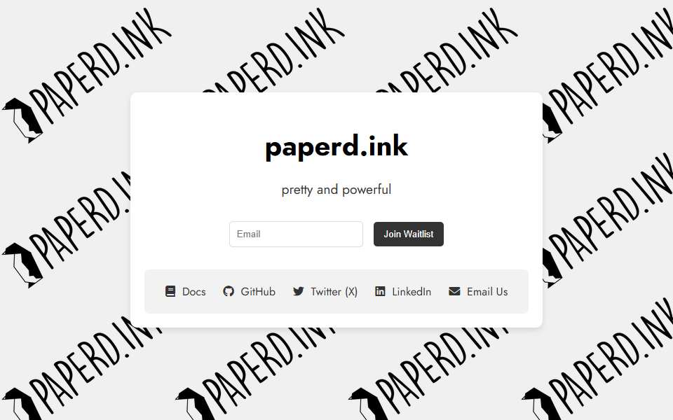 Screenshot of paperd.ink captured 2026-07-20