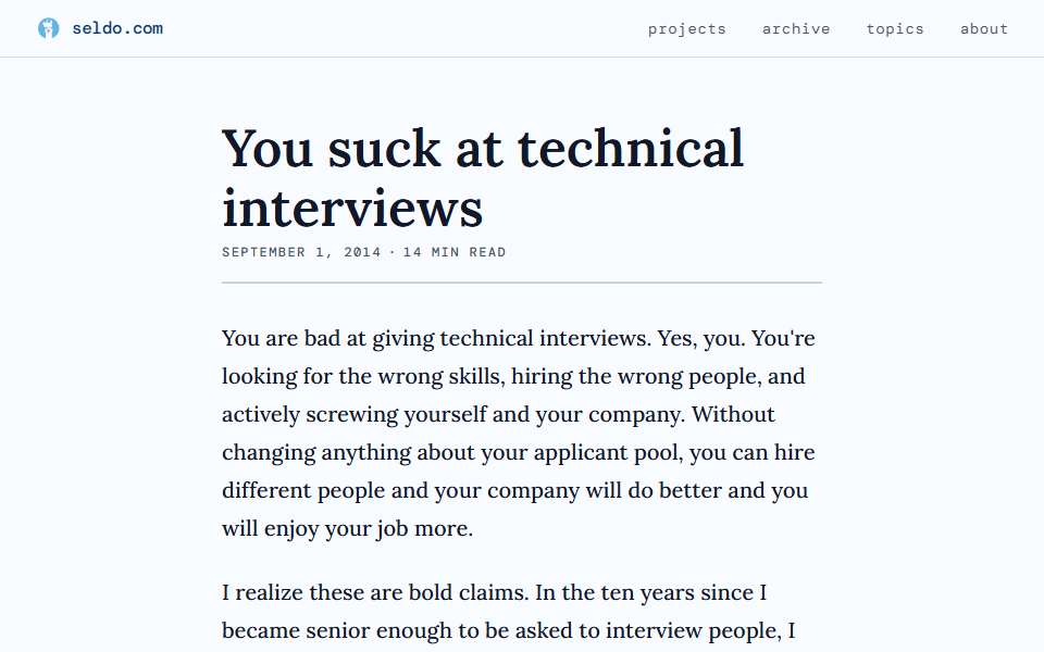 Screenshot of seldo.com captured 2026-07-20