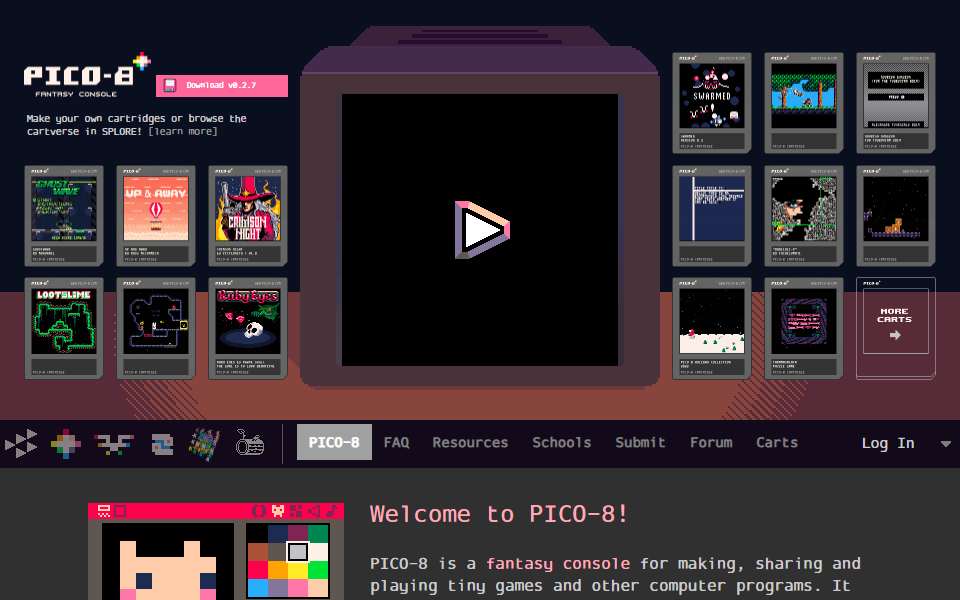 Screenshot of www.lexaloffle.com captured 2026-07-20