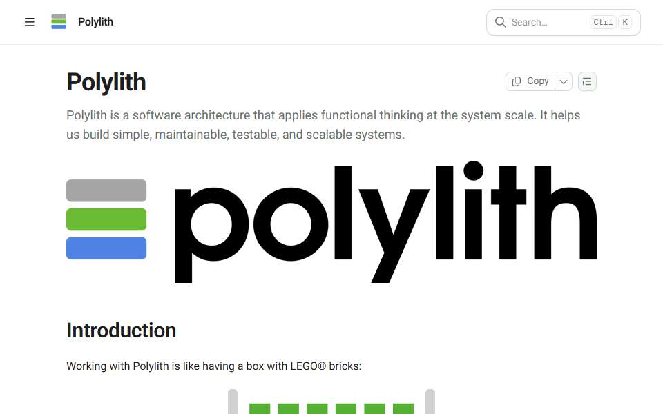 Screenshot of polylith.gitbook.io captured 2026-07-20