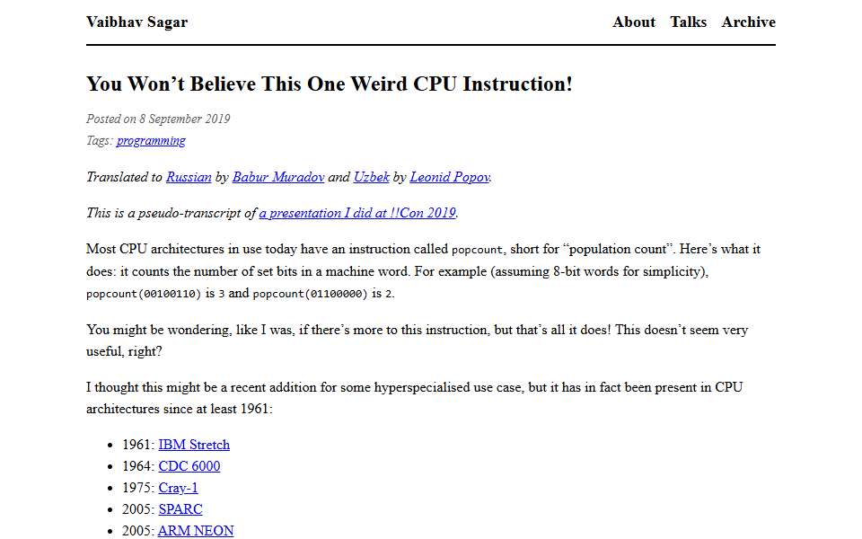 Screenshot of vaibhavsagar.com captured 2026-07-20