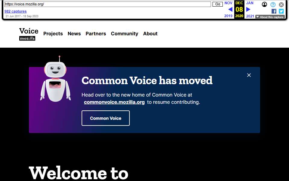 Screenshot of voice.mozilla.org captured 2026-07-20