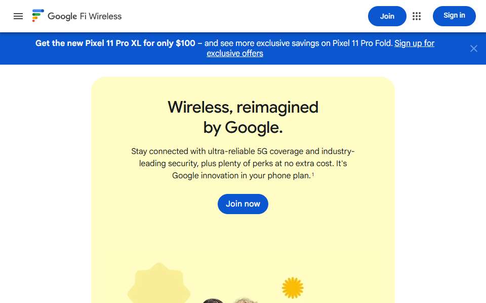 Screenshot of fi.google.com captured 2026-07-20