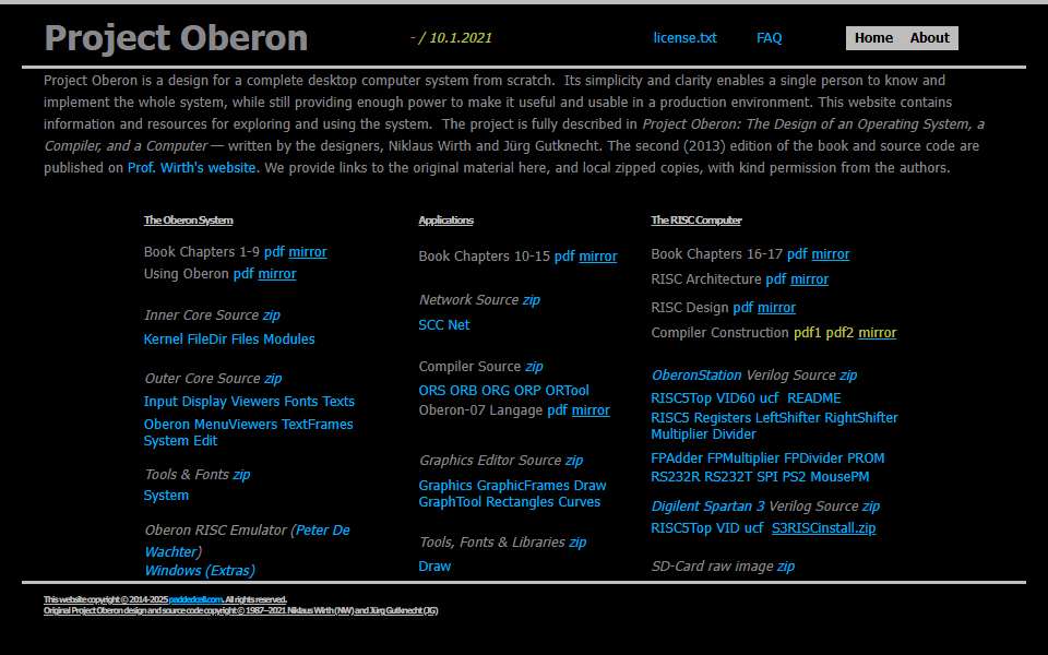 Screenshot of www.projectoberon.com captured 2026-07-20