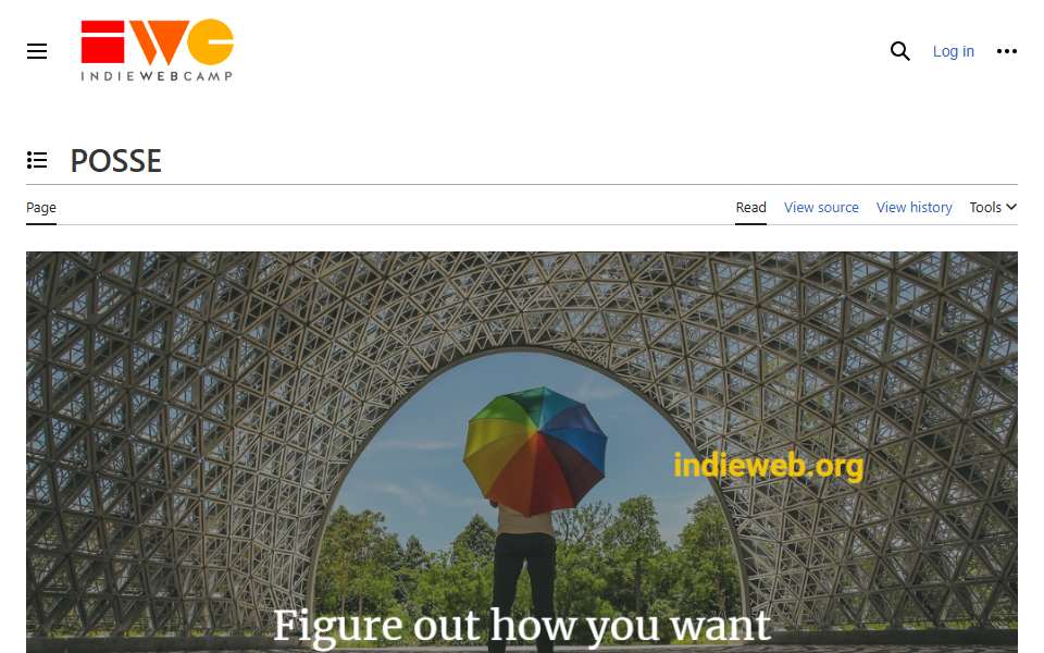 Screenshot of indieweb.org captured 2026-07-20