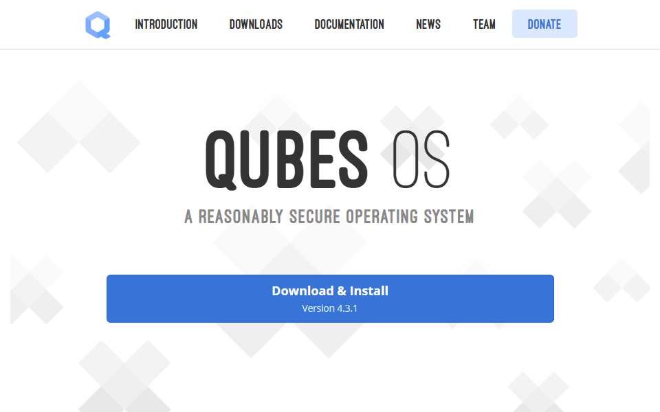 Screenshot of www.qubes-os.org captured 2026-07-20