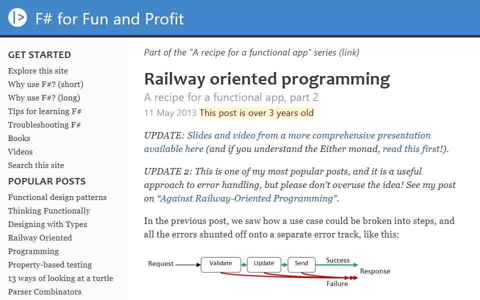 Screenshot of fsharpforfunandprofit.com captured 2026-07-20