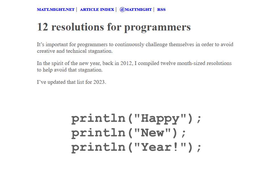 Screenshot of matt.might.net captured 2026-07-20