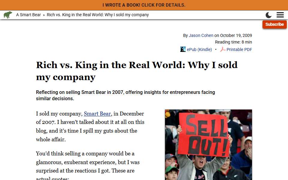 Screenshot of blog.asmartbear.com captured 2026-07-20