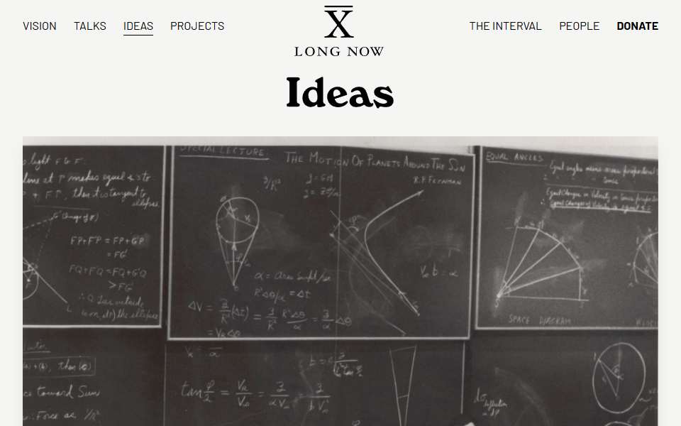 Screenshot of longnow.org captured 2026-07-20