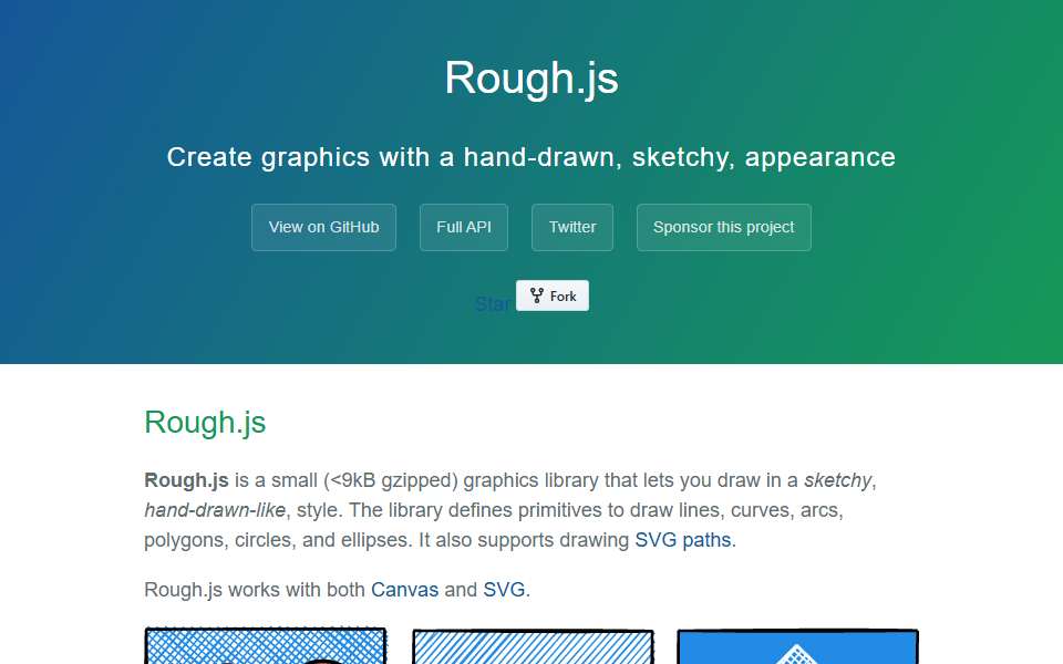 Screenshot of roughjs.com captured 2026-07-20