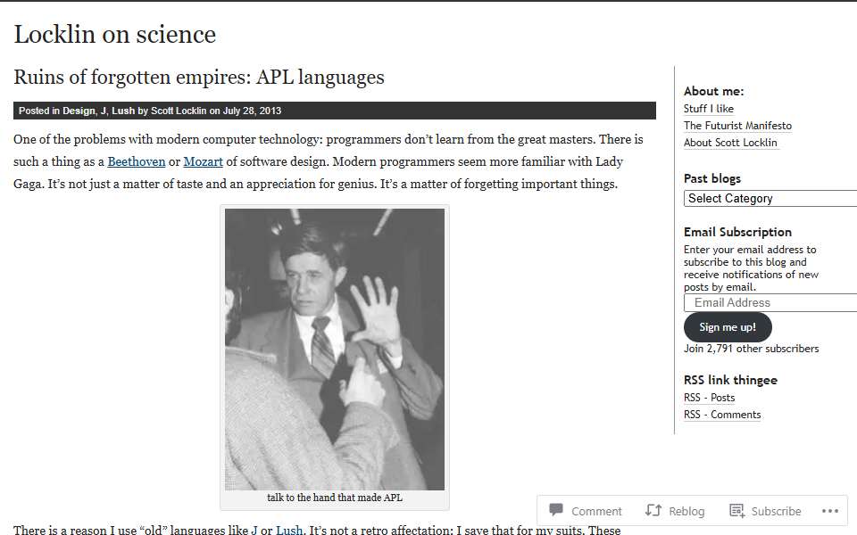 Screenshot of scottlocklin.wordpress.com captured 2026-07-20