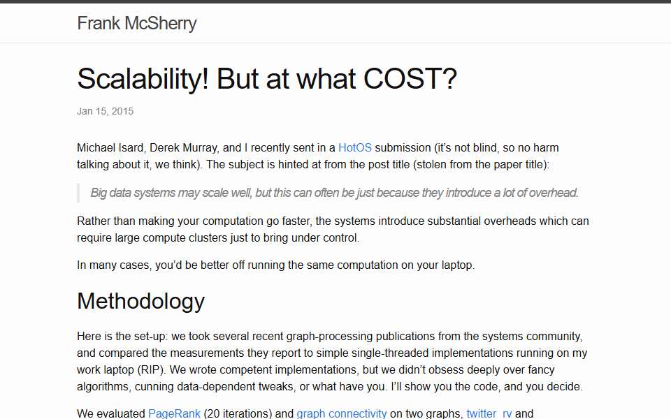 Screenshot of www.frankmcsherry.org captured 2026-07-20