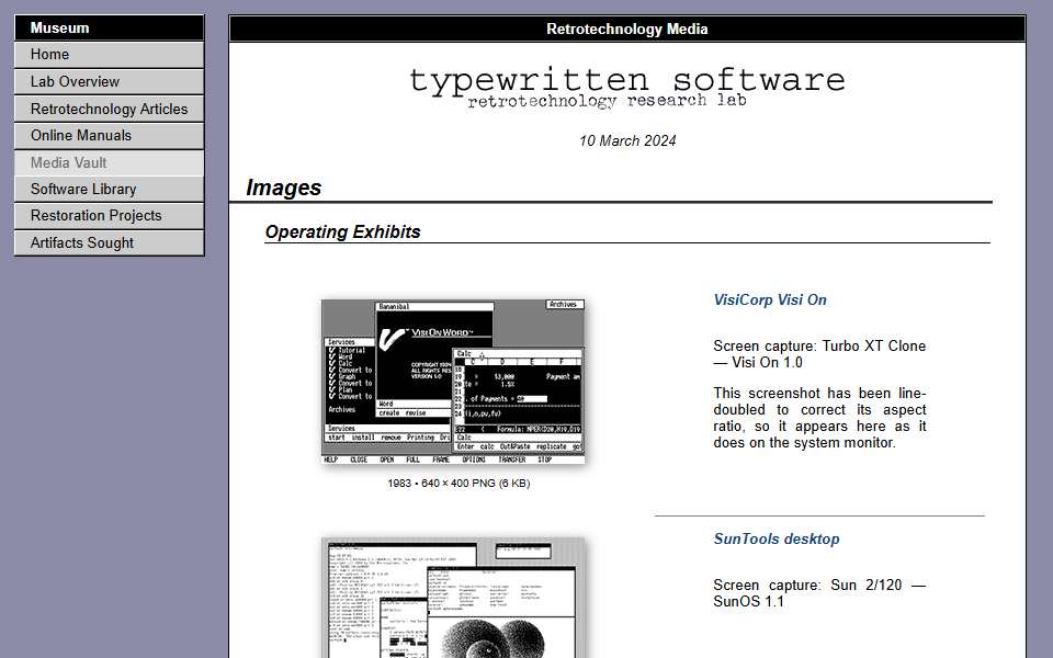 Screenshot of www.typewritten.org captured 2026-07-20