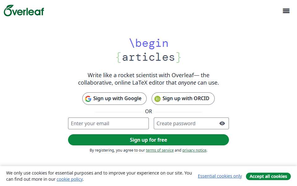 Screenshot of www.sharelatex.com captured 2026-07-20