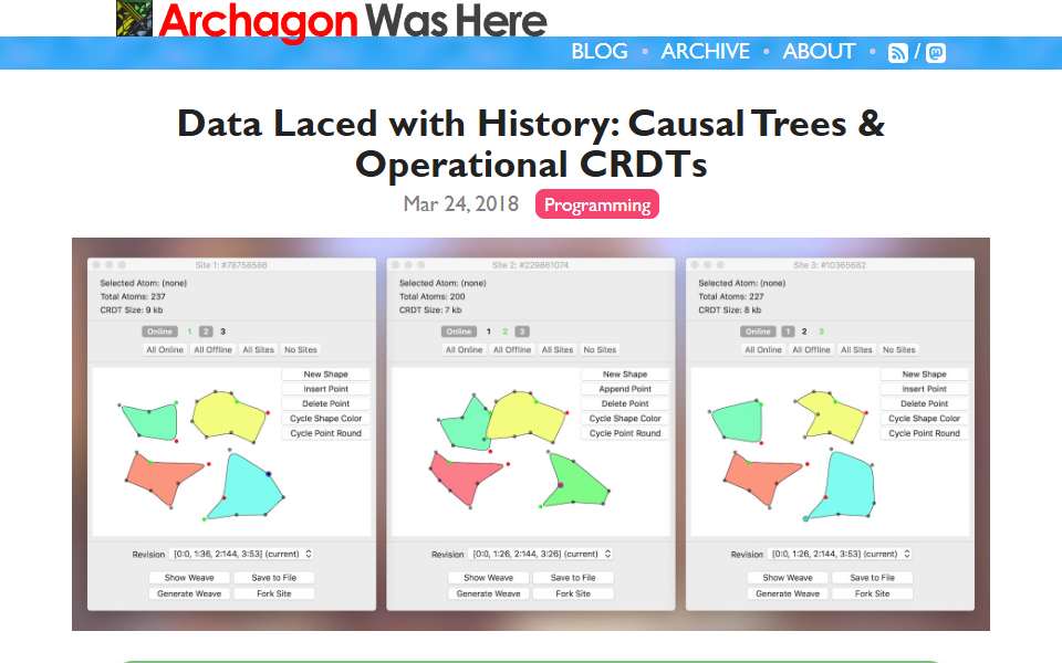 Screenshot of archagon.net captured 2026-07-20