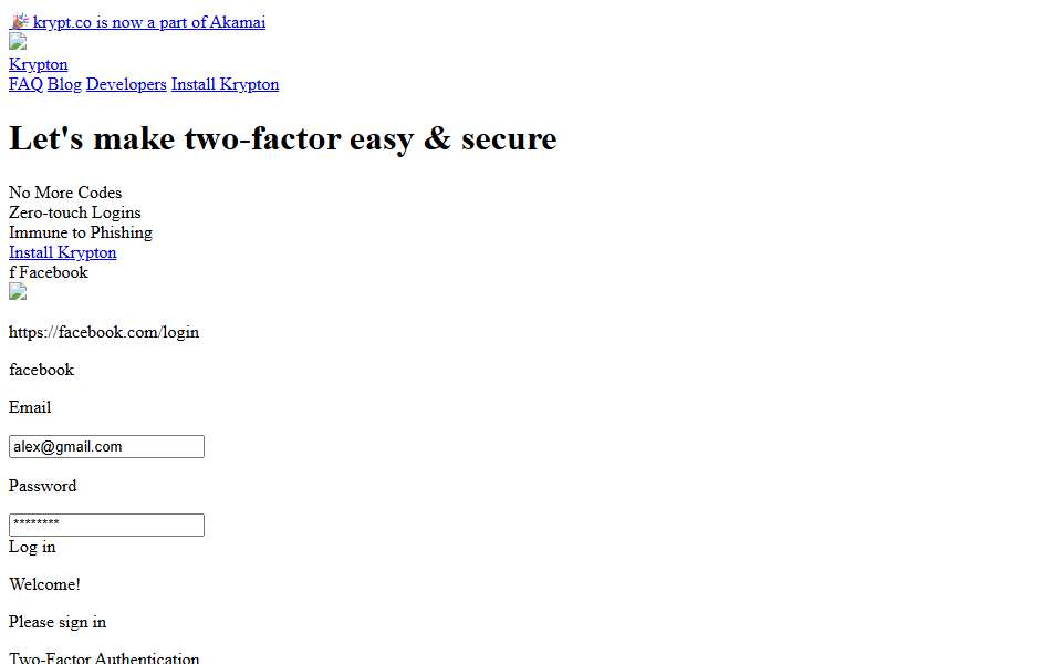 Screenshot of krypt.co captured 2026-07-20