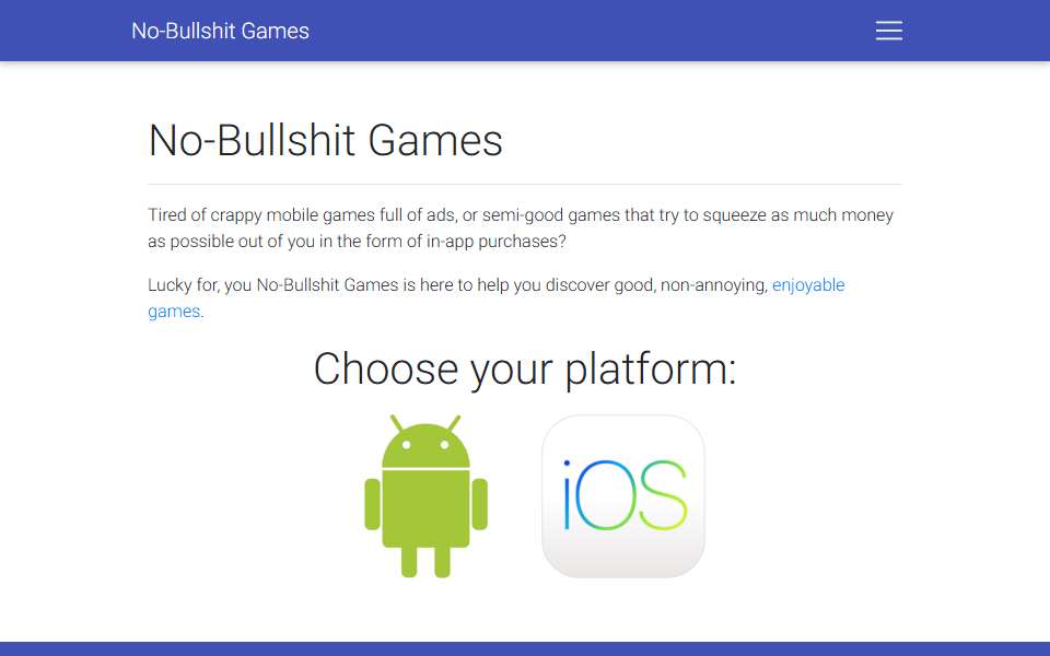Screenshot of nobsgames.stavros.io captured 2026-07-20
