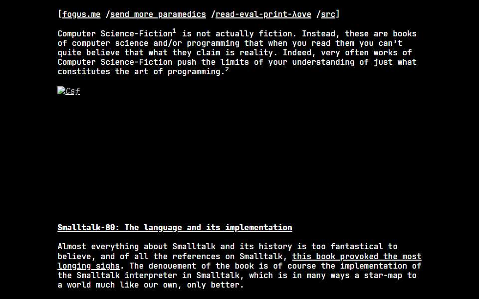 Screenshot of blog.fogus.me captured 2026-07-20