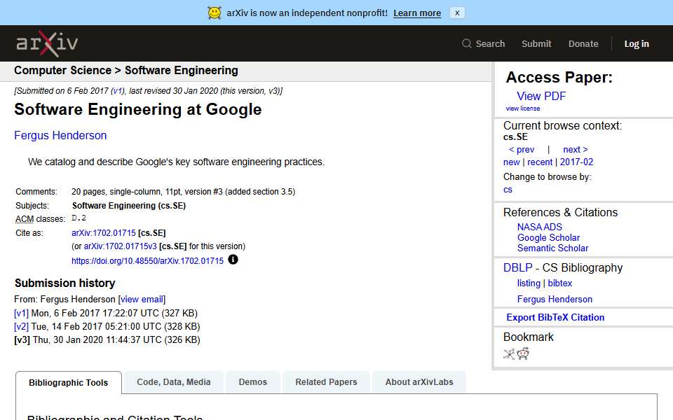 Screenshot of arxiv.org captured 2026-07-20
