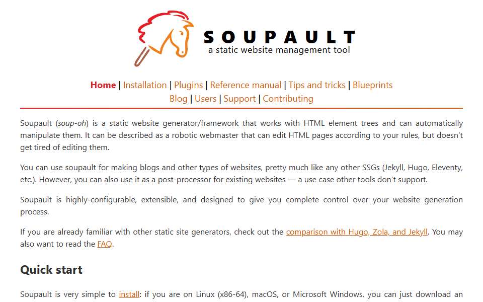 Screenshot of soupault.app captured 2026-07-20