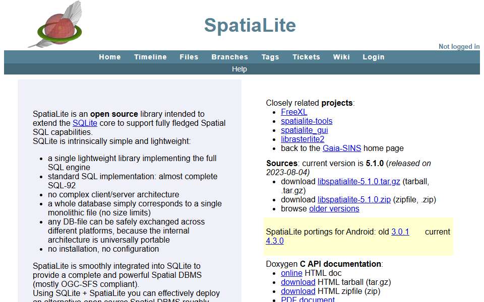 Screenshot of www.gaia-gis.it captured 2026-07-20