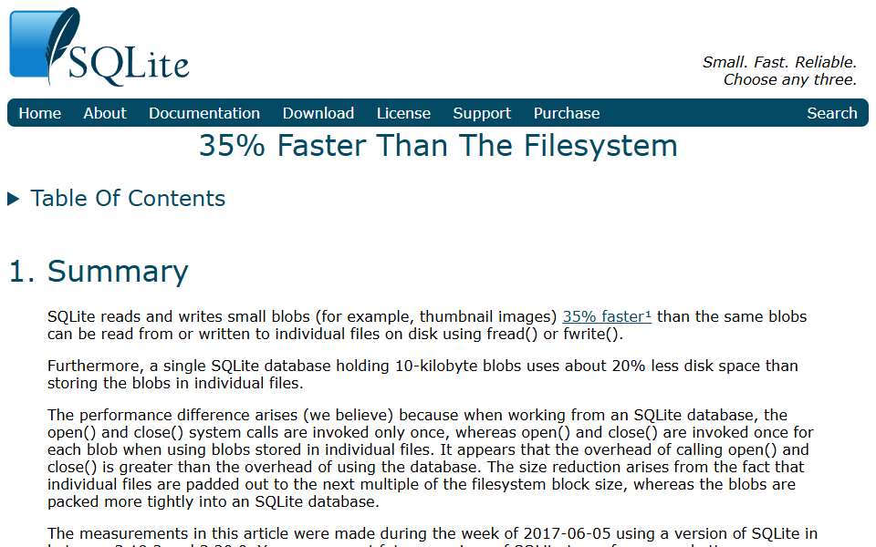 Screenshot of www.sqlite.org captured 2026-07-20