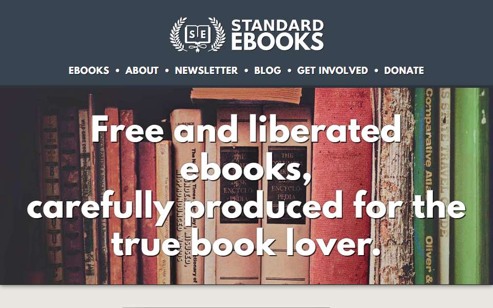 Screenshot of standardebooks.org captured 2026-07-20