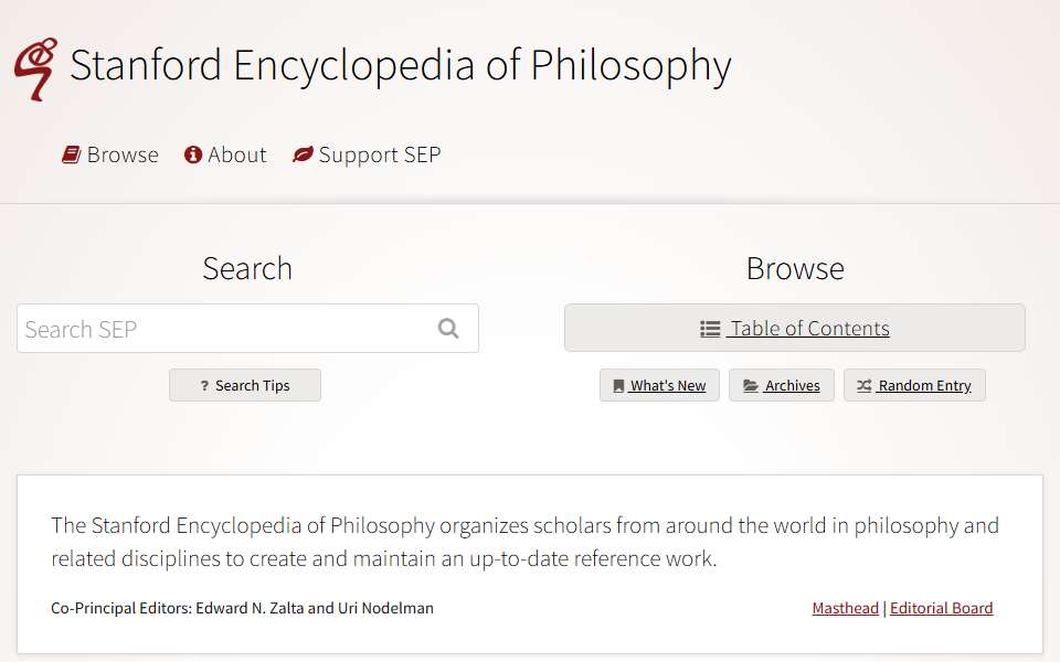 Screenshot of plato.stanford.edu captured 2026-07-20