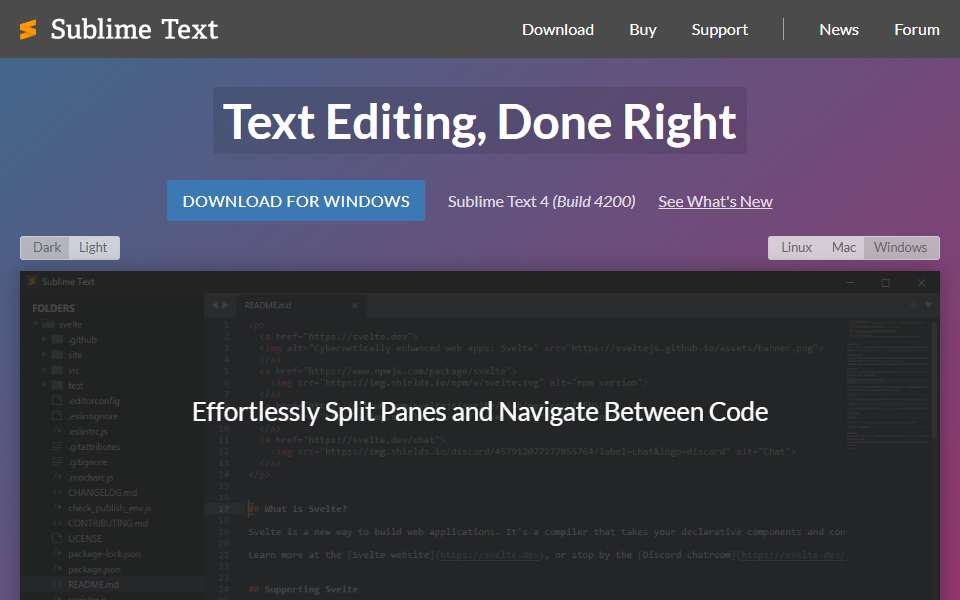 Screenshot of www.sublimetext.com captured 2026-07-20
