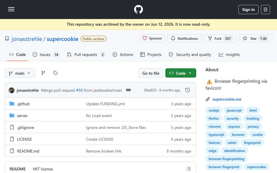 Screenshot of github.com captured 2026-07-20
