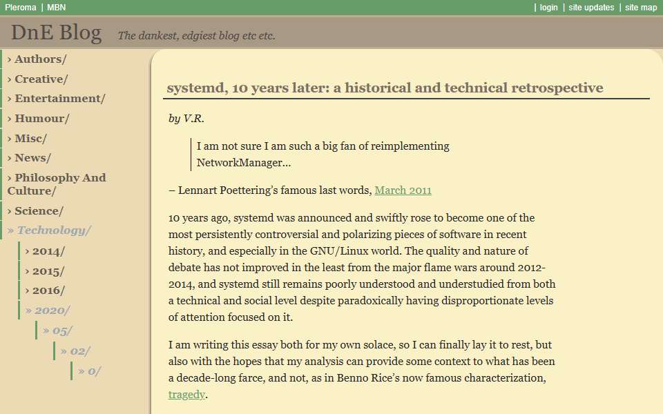 Screenshot of blog.darknedgy.net captured 2026-07-20