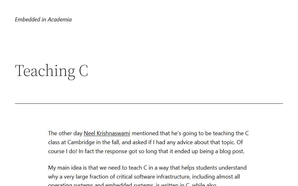 Screenshot of blog.regehr.org captured 2026-07-20