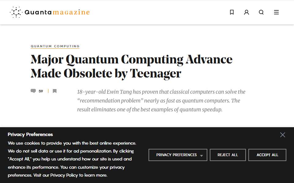 Screenshot of www.quantamagazine.org captured 2026-07-20