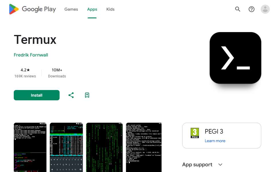 Screenshot of termux.com captured 2026-07-20