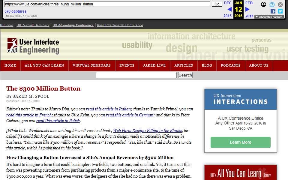 Screenshot of www.uie.com captured 2026-07-20