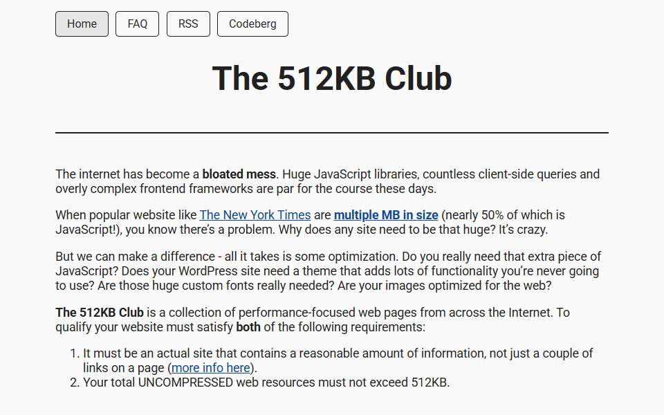 Screenshot of 512kb.club captured 2026-07-20