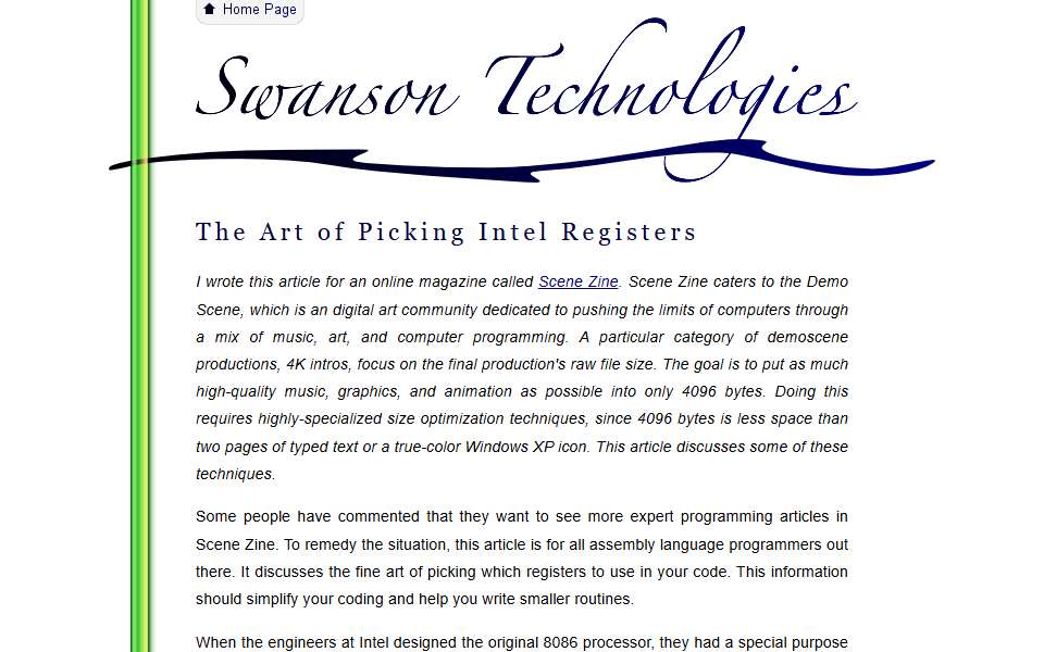 Screenshot of www.swansontec.com captured 2026-07-20