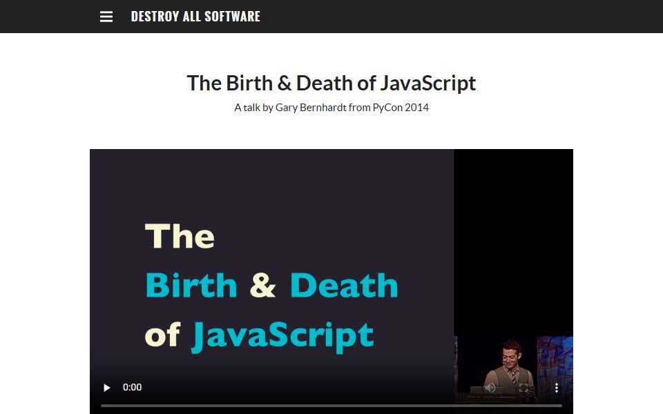 Screenshot of www.destroyallsoftware.com captured 2026-07-20
