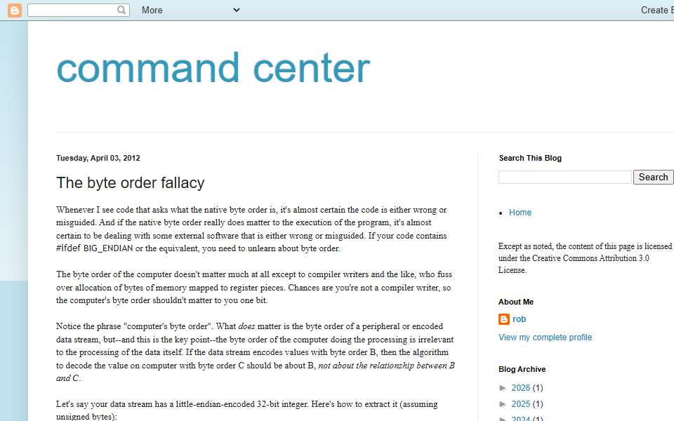 Screenshot of commandcenter.blogspot.com captured 2026-07-20