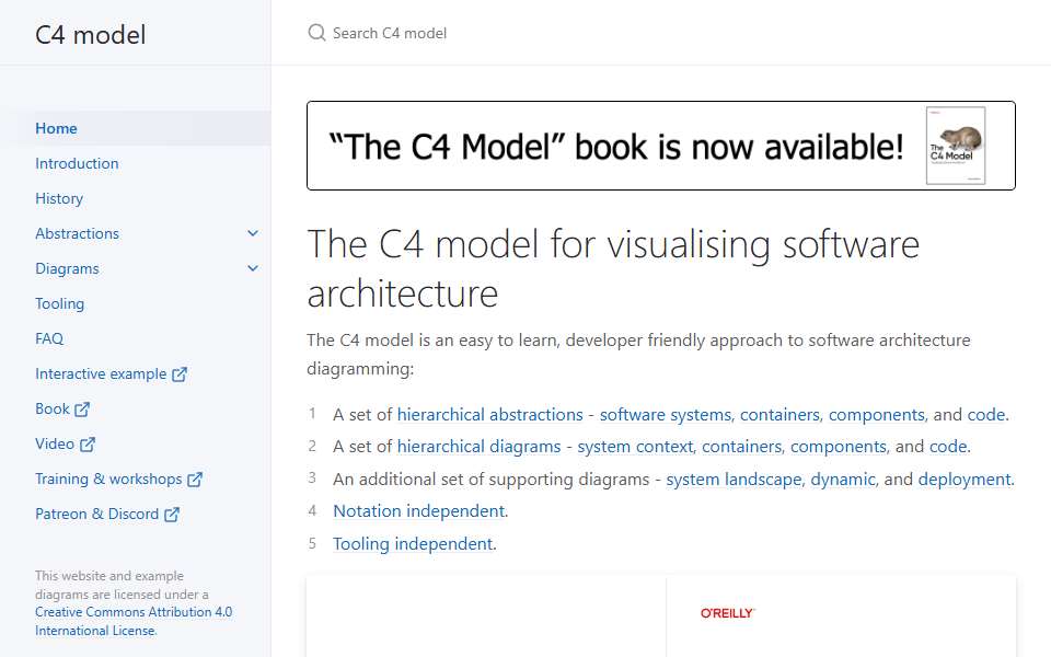 Screenshot of c4model.com captured 2026-07-20