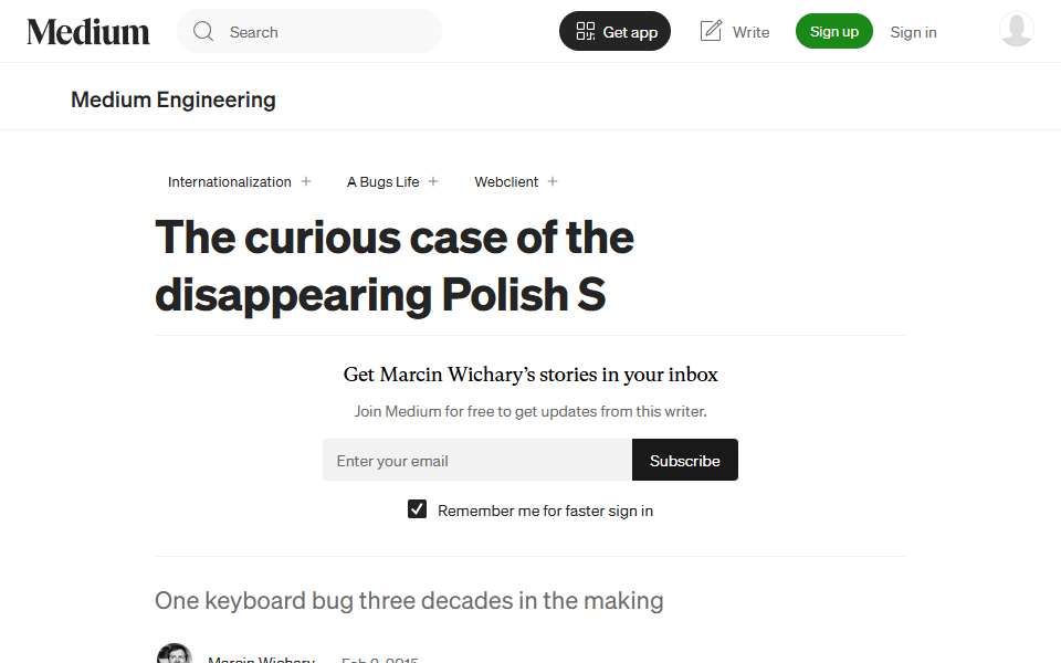 Screenshot of medium.engineering captured 2026-07-20