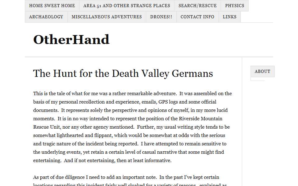 Screenshot of www.otherhand.org captured 2026-07-20