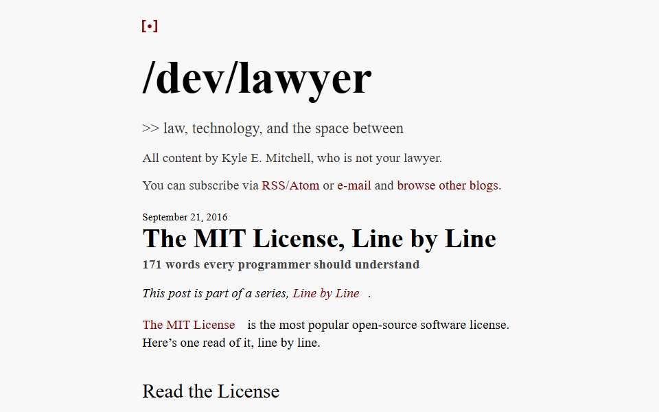 Screenshot of writing.kemitchell.com captured 2026-07-20