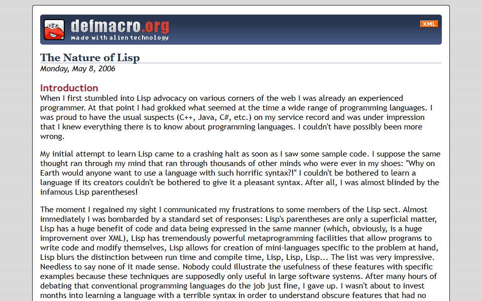 Screenshot of www.defmacro.org captured 2026-07-20