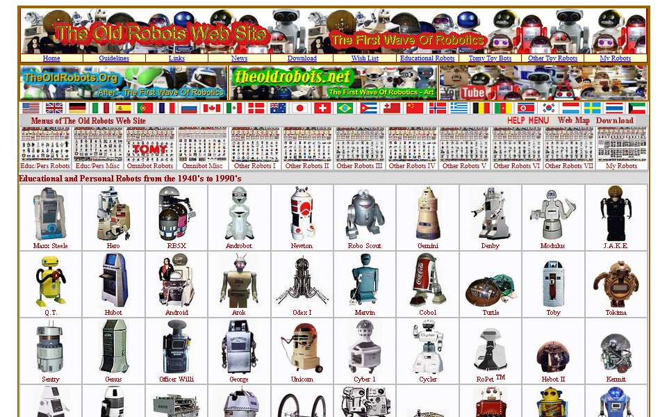 Screenshot of www.theoldrobots.com captured 2026-07-20