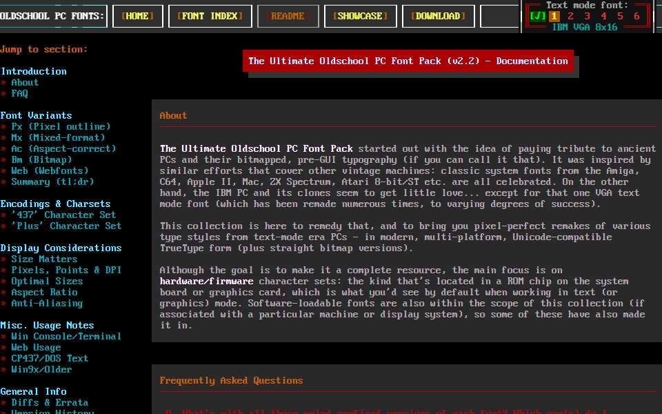 Screenshot of int10h.org captured 2026-07-20